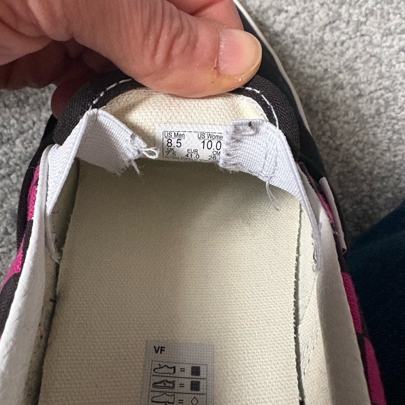 Vans Black and Pink Checkered Slip-Ons - Picture 4 of 7